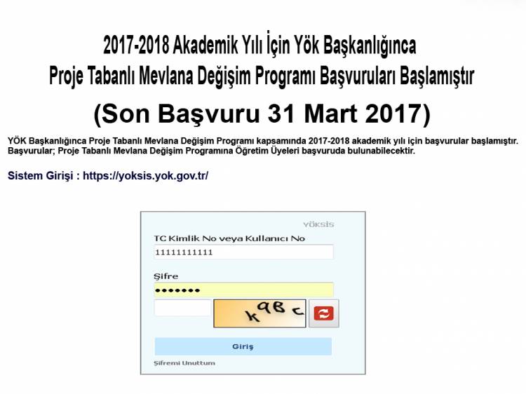 2017 - 2018 AKADEMİK YILI PROJE TABANLI MEVLANA DEĞİŞİMİ BAŞVURULARI